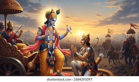 krishna divine charioteer on battlefield 260nw 2684291097.jpg